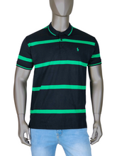 Green & Black Stripes Polo